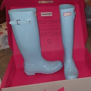 Hunter Original Tall Gloss Rain Boots Pale Mint